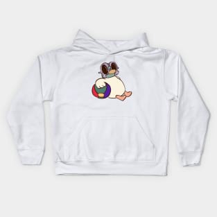 summer duck goes to the beach in beach break / children cartoon Kids Hoodie